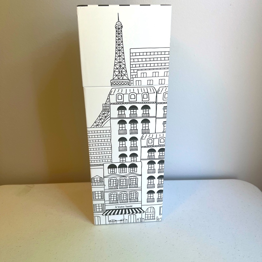 Wine Bottle Gift Storage Boxes Black White Eiffel Tower Design